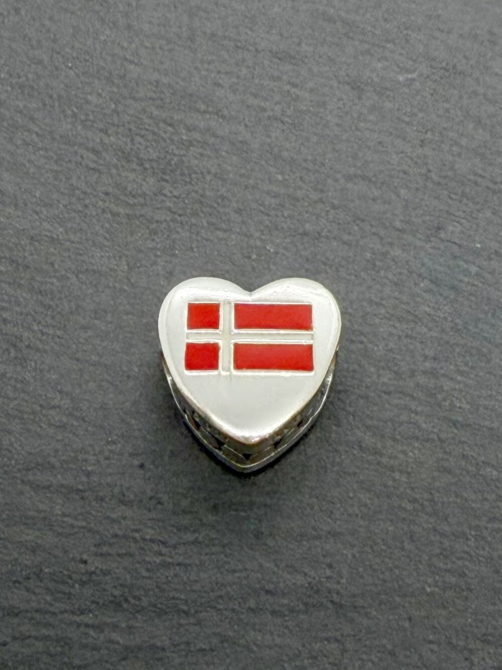 Pandora Cenmark Flag I Love Cenmark Heart Charm Sterling Silver Jewelry